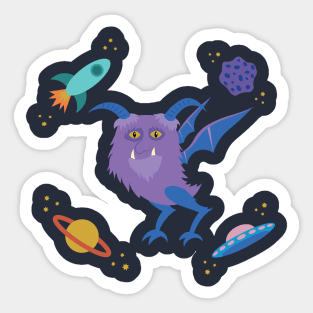 Purple People Eater in Space Sticker